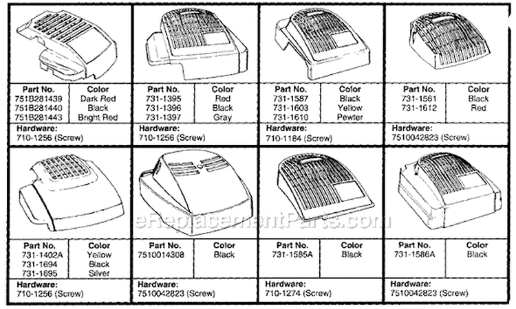 Page B Diagram and Parts List for 116-413A000 1996 Yard Machines Lawn Mower